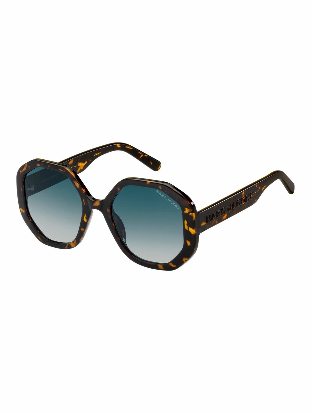 Marc Jacobs Tortoiseshell Octagon Sunglasses with Blue Gradient Lenses